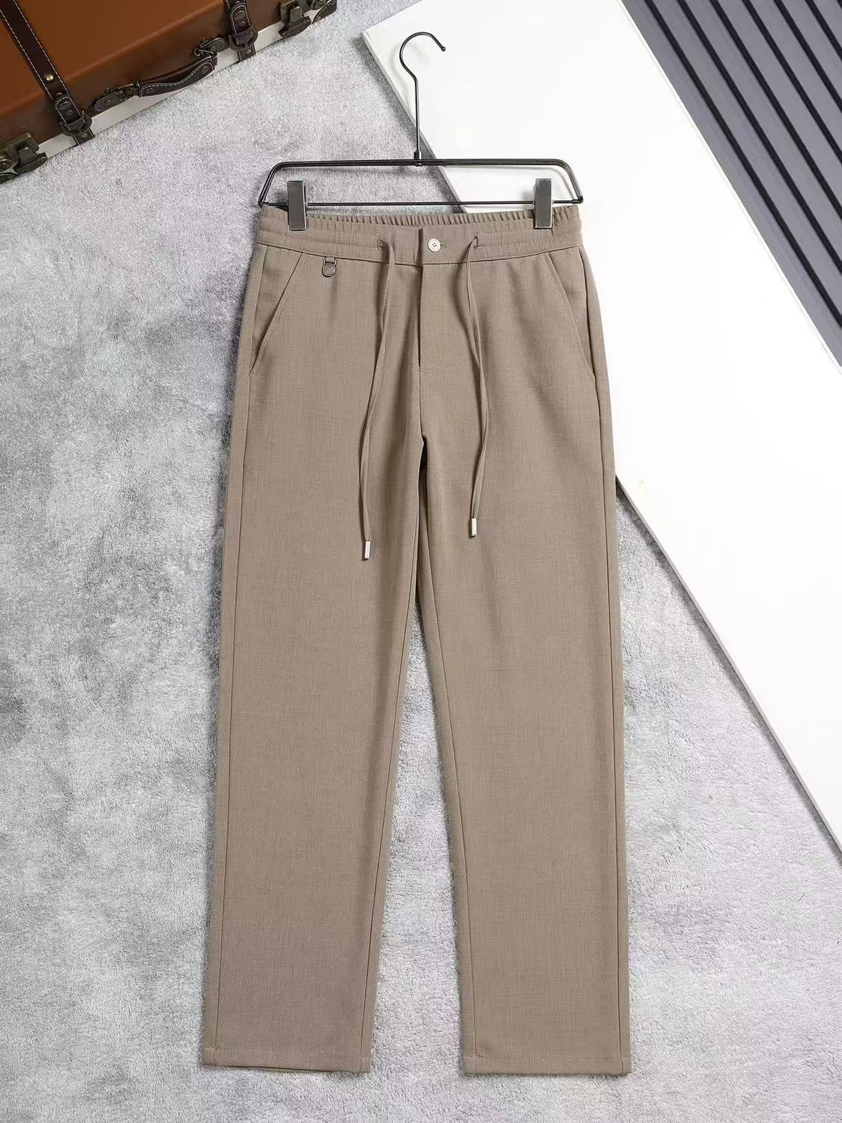 Zegna Drawstring-Waist Pants - Black, Light Beige, Beige