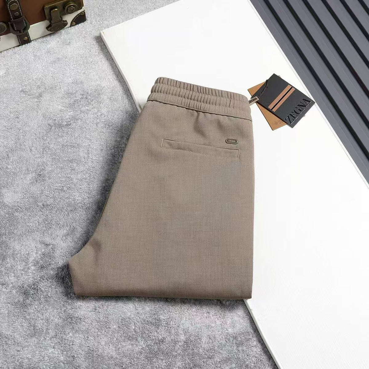 Zegna Drawstring-Waist Pants - Black, Light Beige, Beige