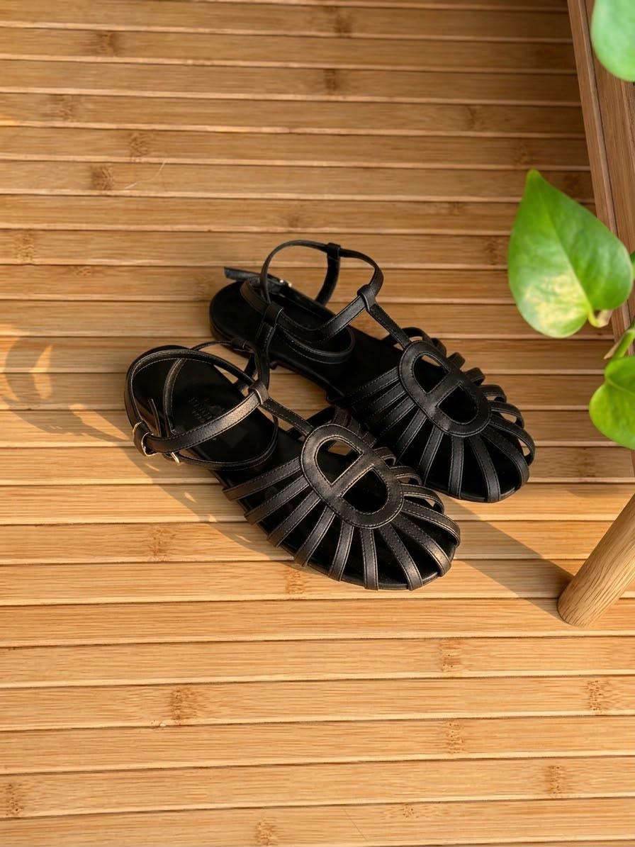Hermes Cage Slippers - Black