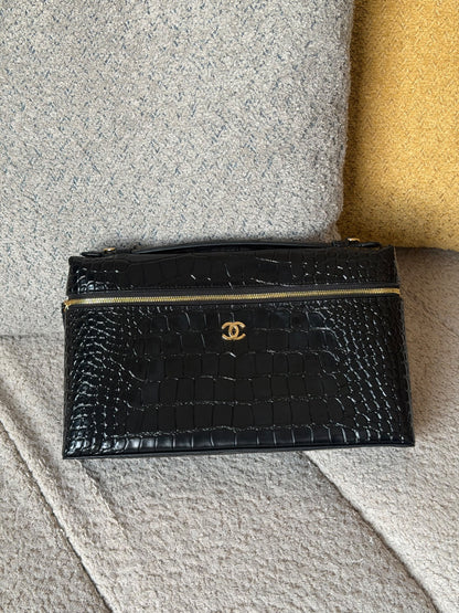 Chanel Clutch - Black Embossed