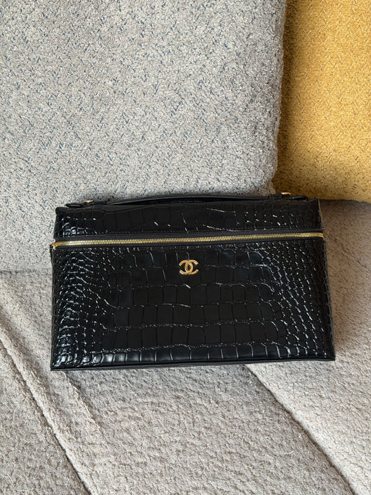 Chanel Clutch - Black Embossed