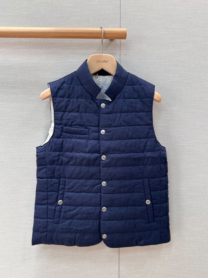 Brunello Cucinelli Quilted Vest - Navy