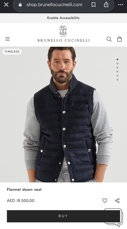 Brunello Cucinelli Quilted Vest - Navy