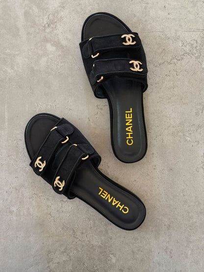 Chanel Slippers - Black