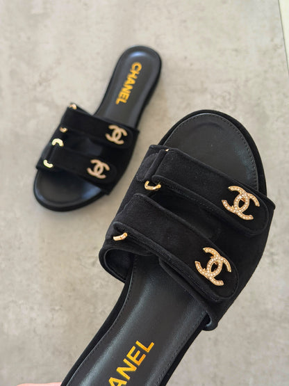Chanel Slippers - Black