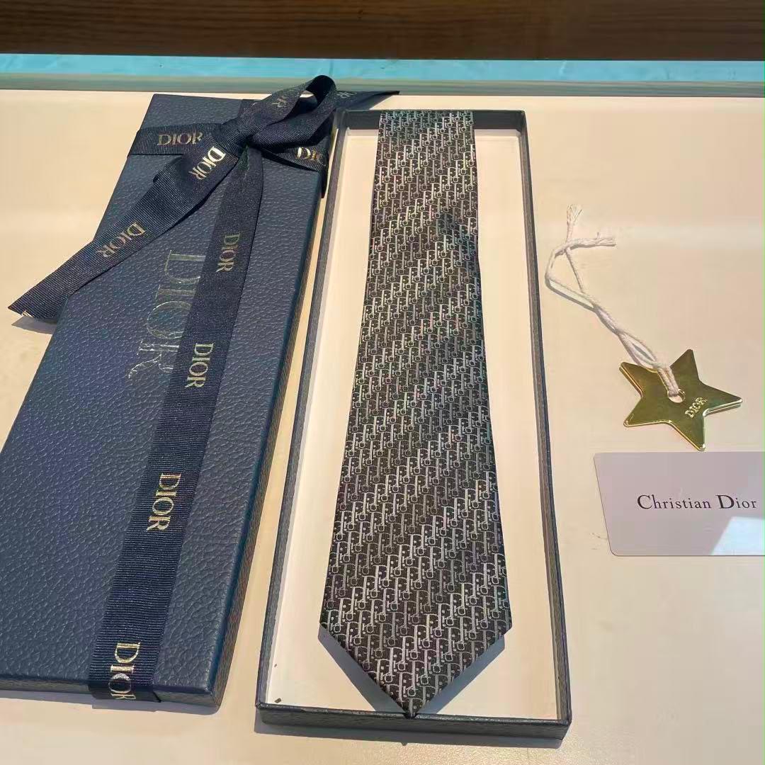 Dior Tie Dense Oblique Pattern - Black Oblique