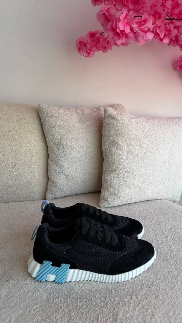 Hermes Mesh Sneakers - Black & Blue