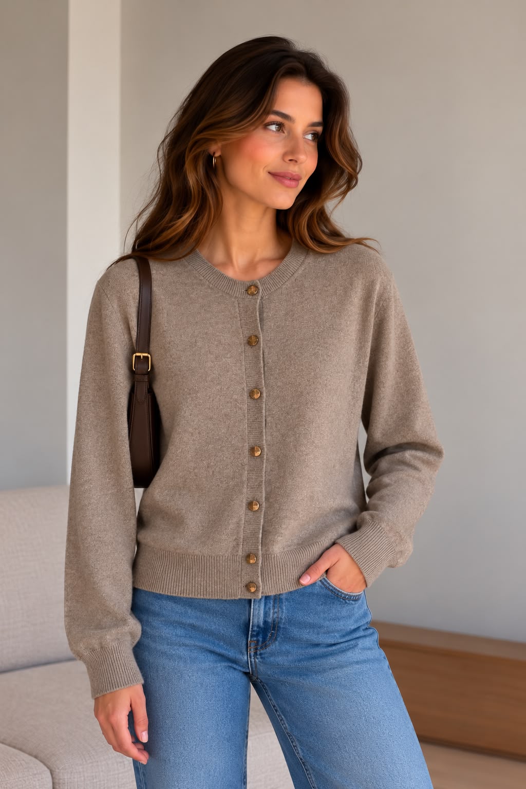 Loro Piana Cardigan - Beige, Light Blue