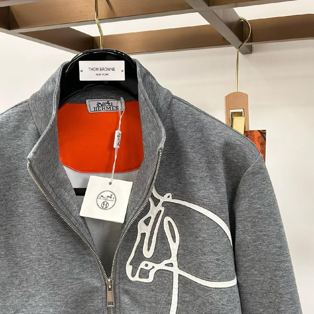 Hermes Zip-Front Tracksuit - Grey