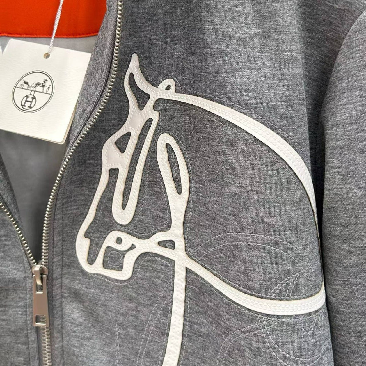 Hermes Zip-Front Tracksuit - Grey