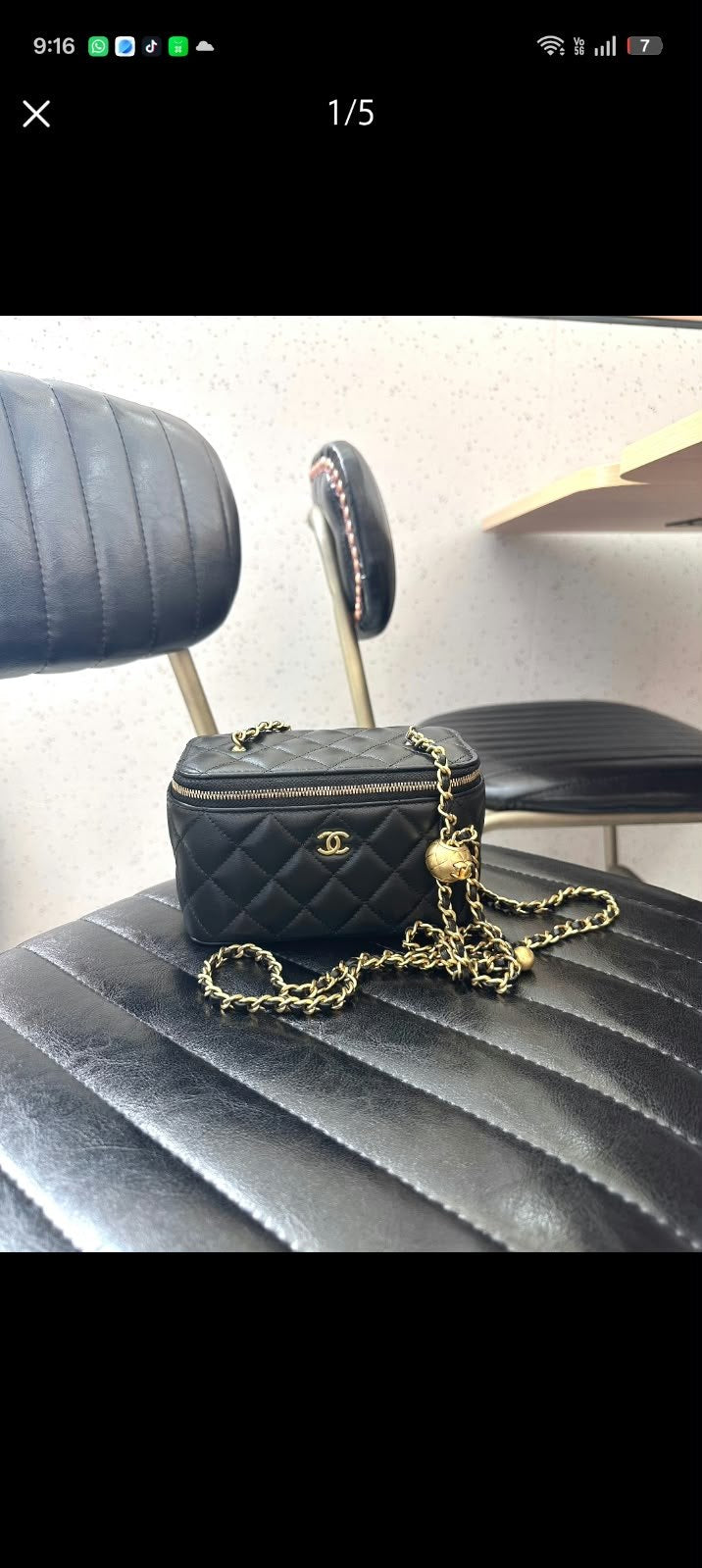 Chanel Quilted Vanity Bag - Black
