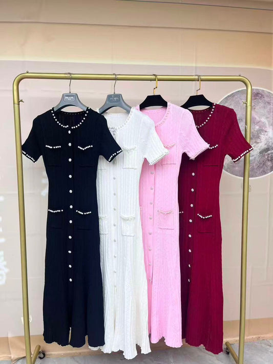 Self-Portrait Dress - Black, White, Pink, Burgundy