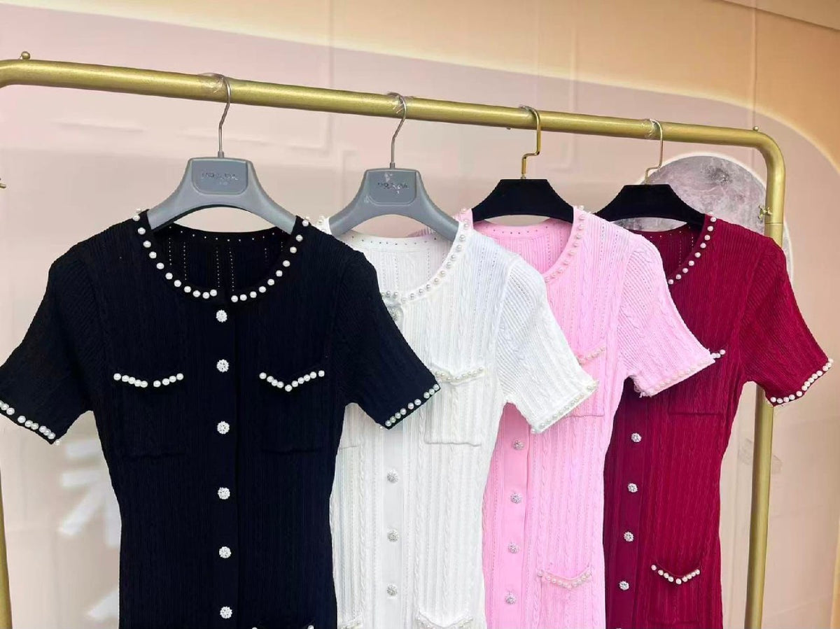 Self-Portrait Dress - Black, White, Pink, Burgundy