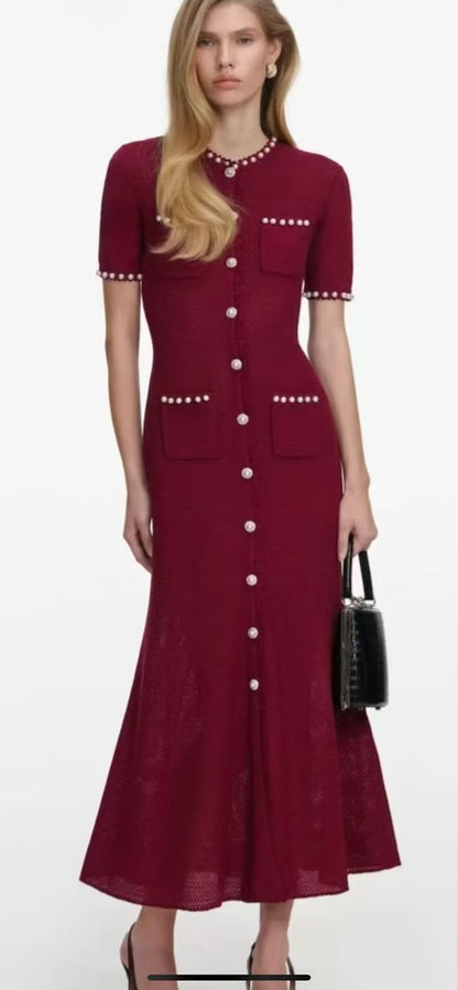 Self-Portrait Dress - Black, White, Pink, Burgundy