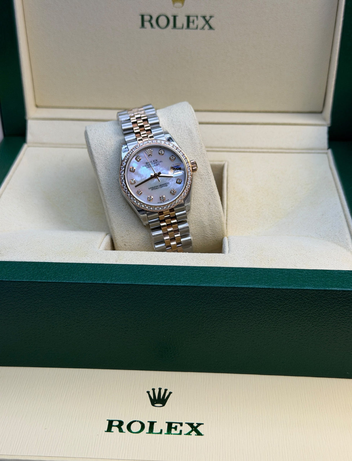 Rolex Watch - Silver & Gold & White