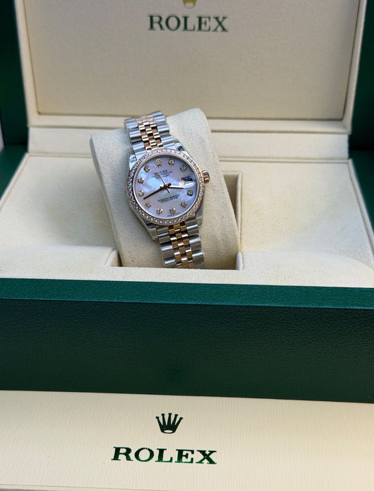 Rolex Watch - Silver & Gold & White