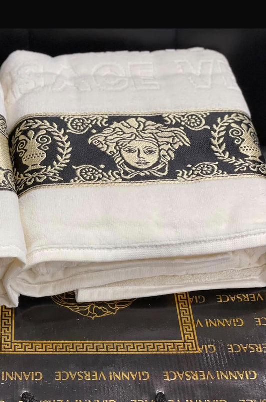 Versace Medusa-Band Towel Set - White