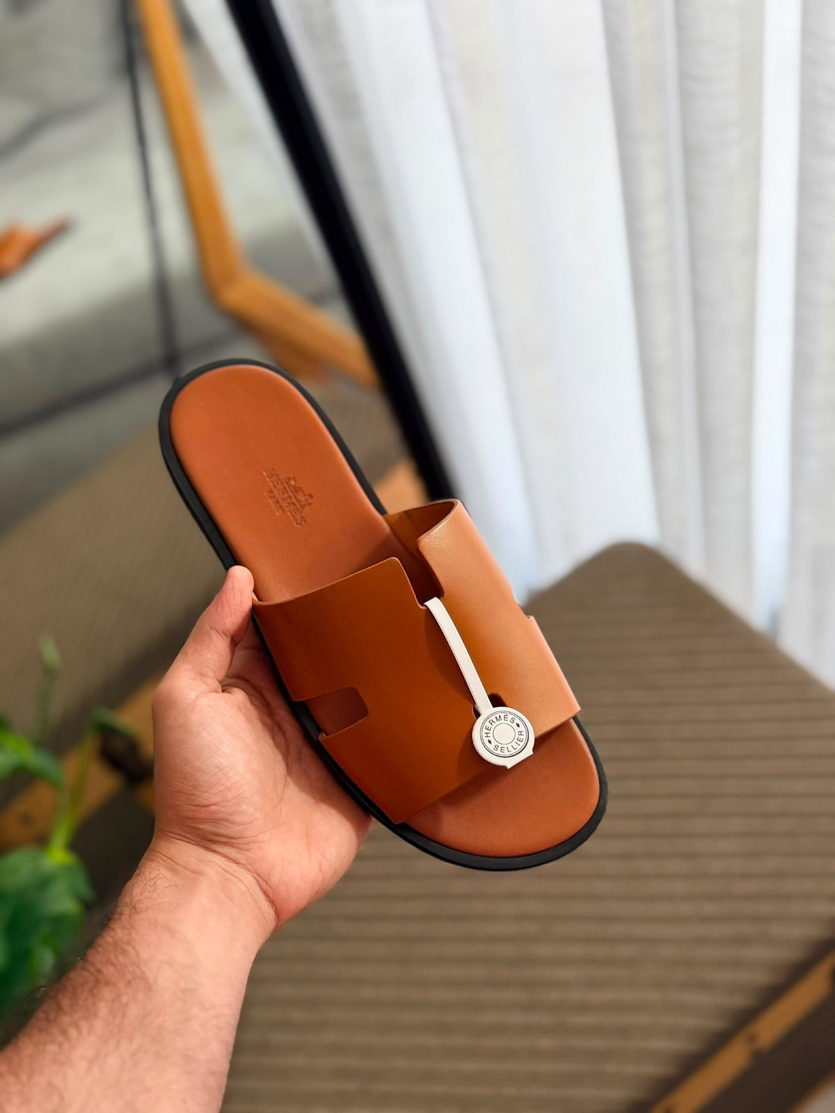 Hermès Slippers - Brown, White, Black
