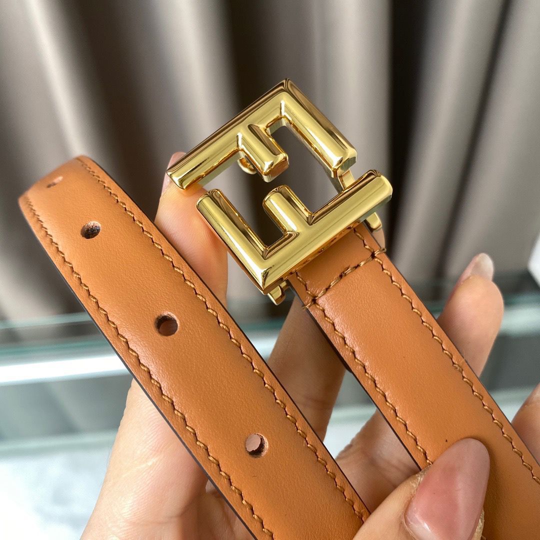 Fendi Square Buckle Belt - Beige