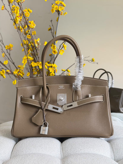 Hermès Structured Handbag - Beige
