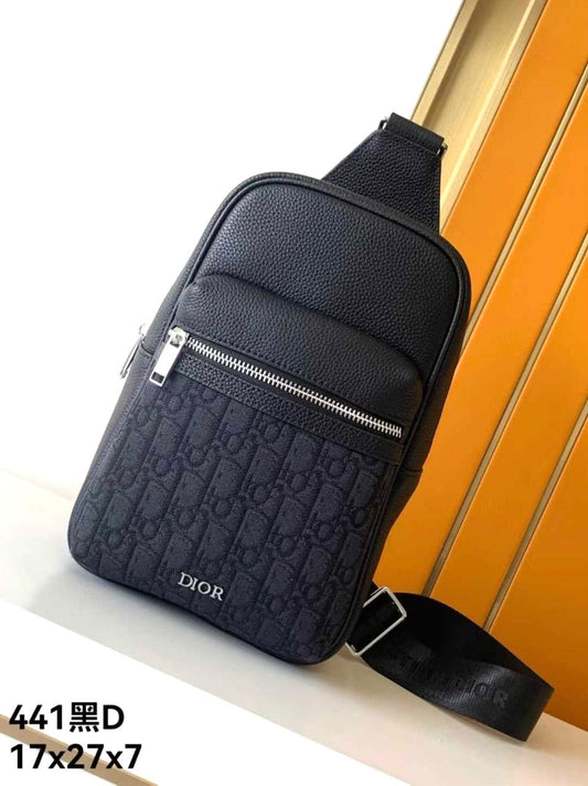 Dior Horizontal-Zip Crossbody Bag - Black