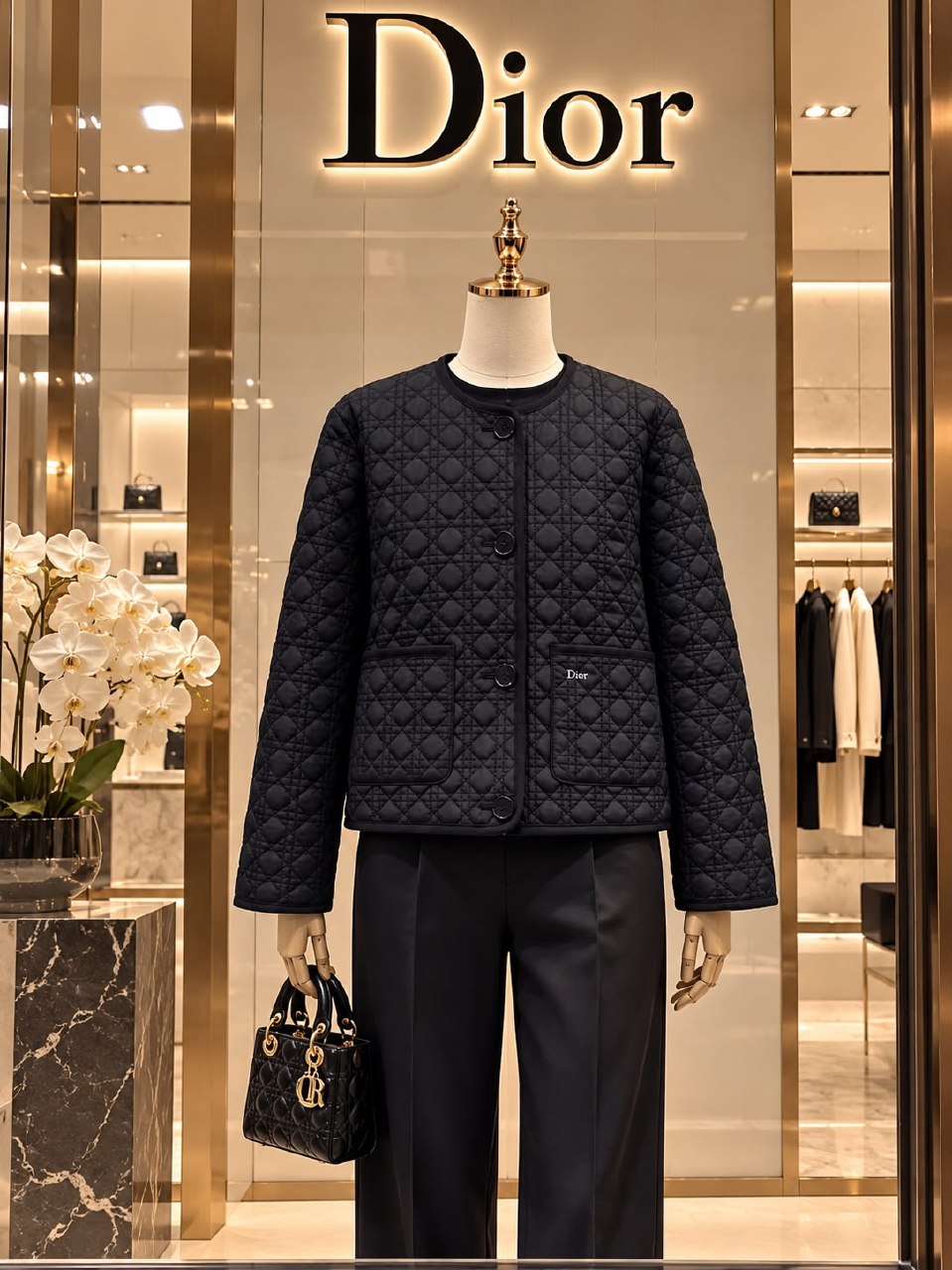 Dior Button-Front Jacket - Black