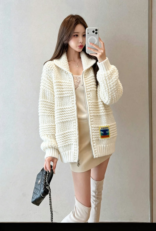 Chanel Chevron-Panel Jacket - White