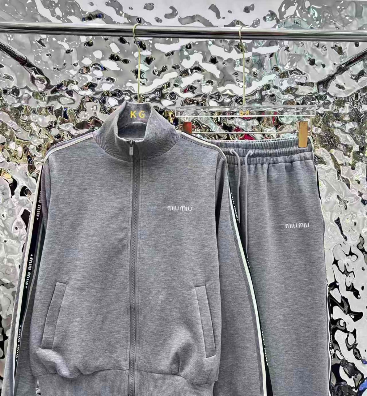 Miu Miu Zip-Front Set - Grey