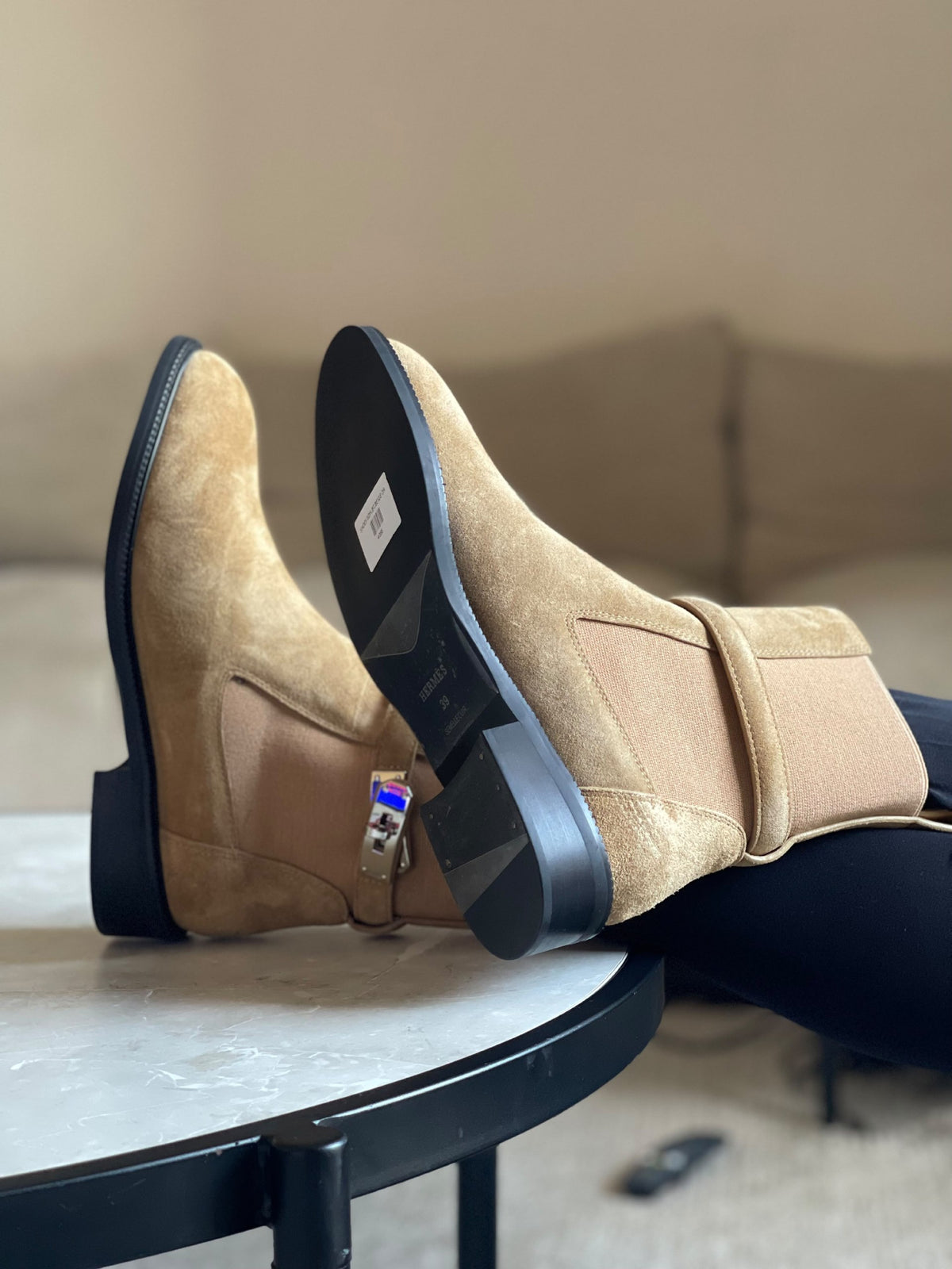 Hermès Boots - Beige, Black