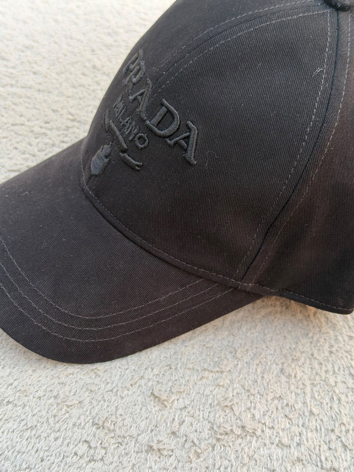 Prada Embroidered Logo Cap - Brown