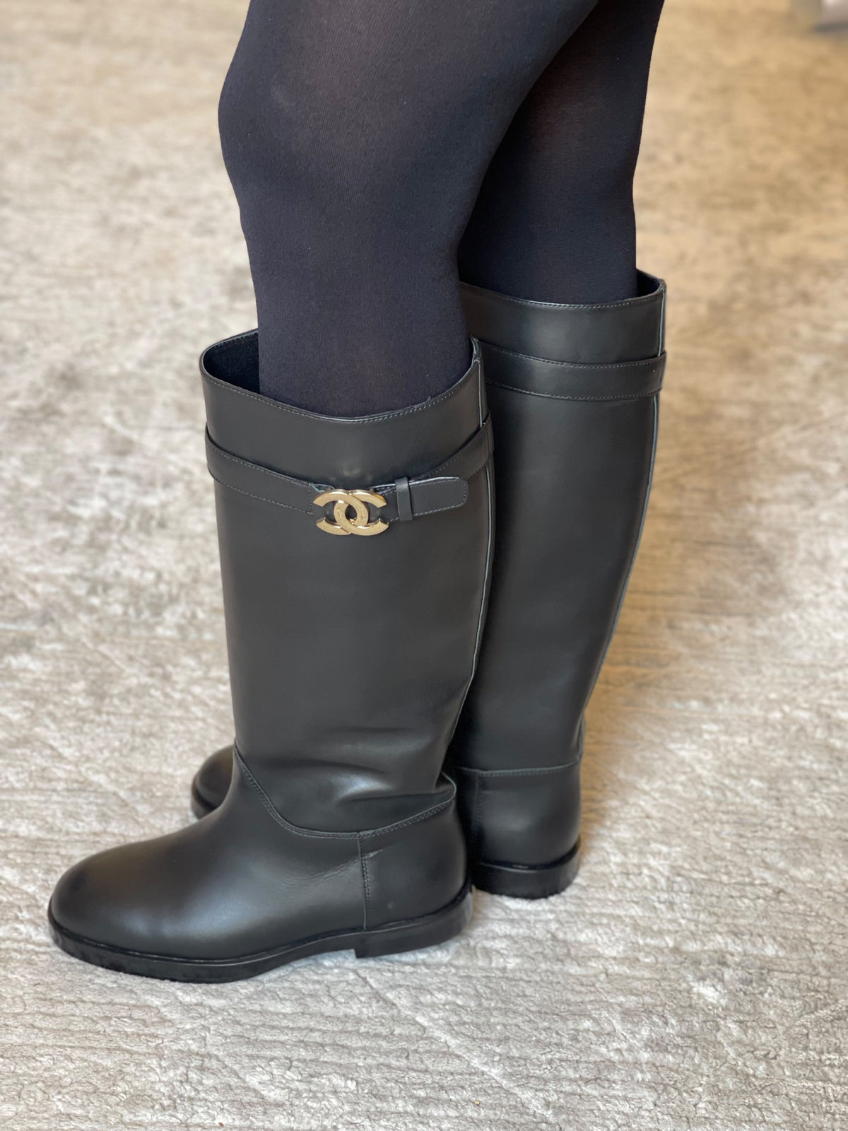 Chanel Tall-Shaft Boots - Black
