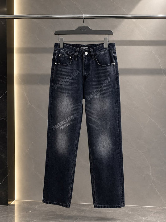 Balenciaga Logo Print Jeans Pants - Black