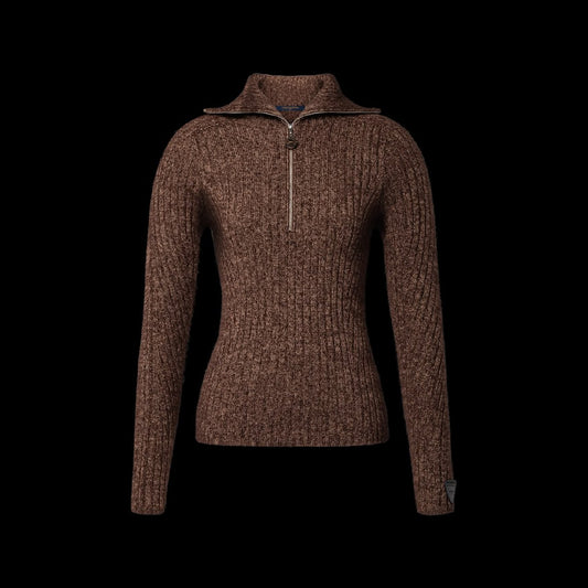 Louis Vuitton Ribbed Zip Sweater - Brown