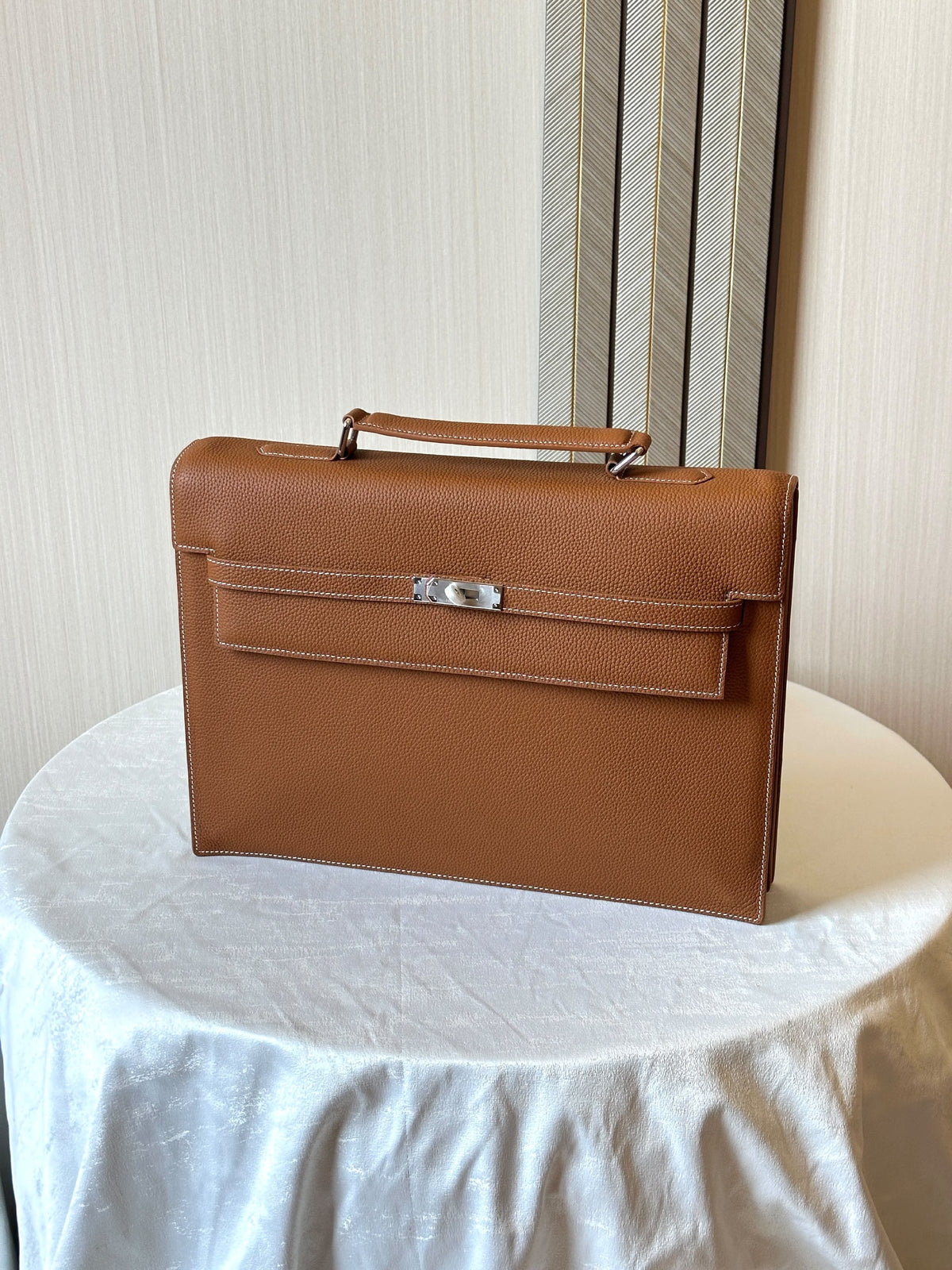 Hermès Structured Laptop Bag - Brown