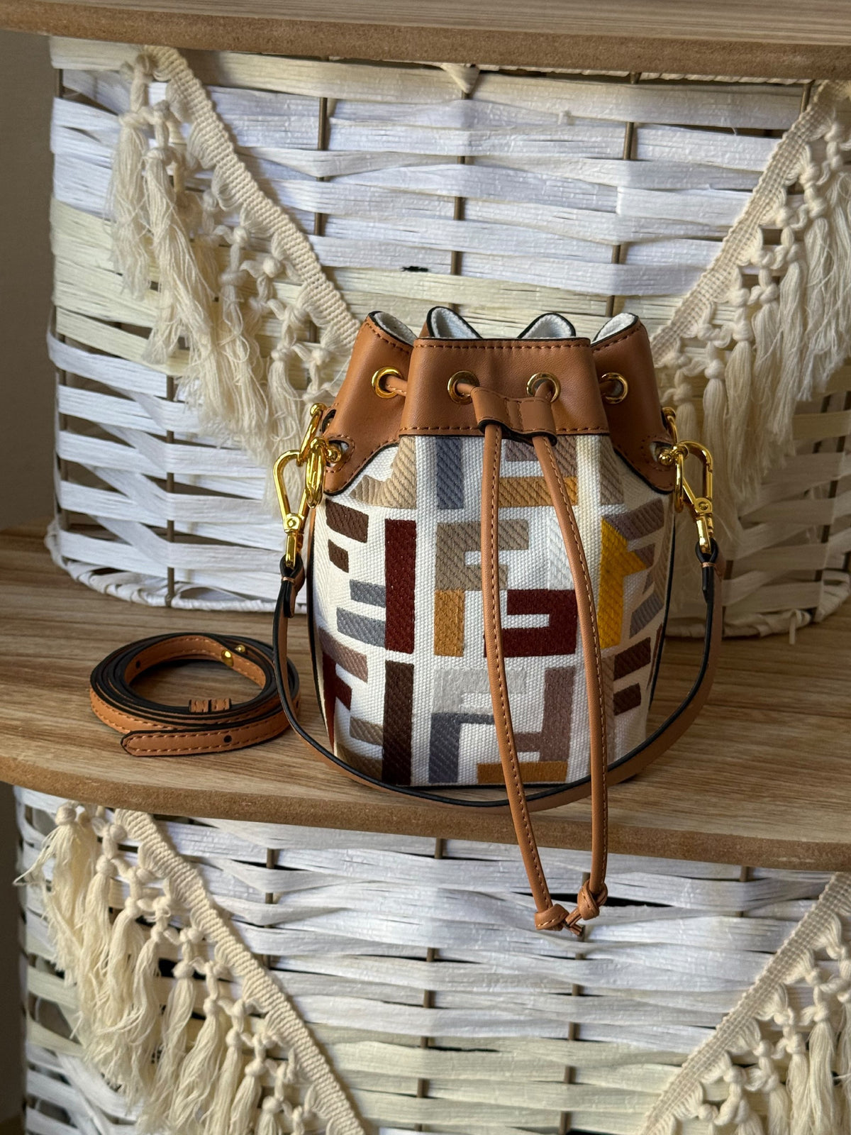 Fendi Shoulder Bag - Beige Multicolor
