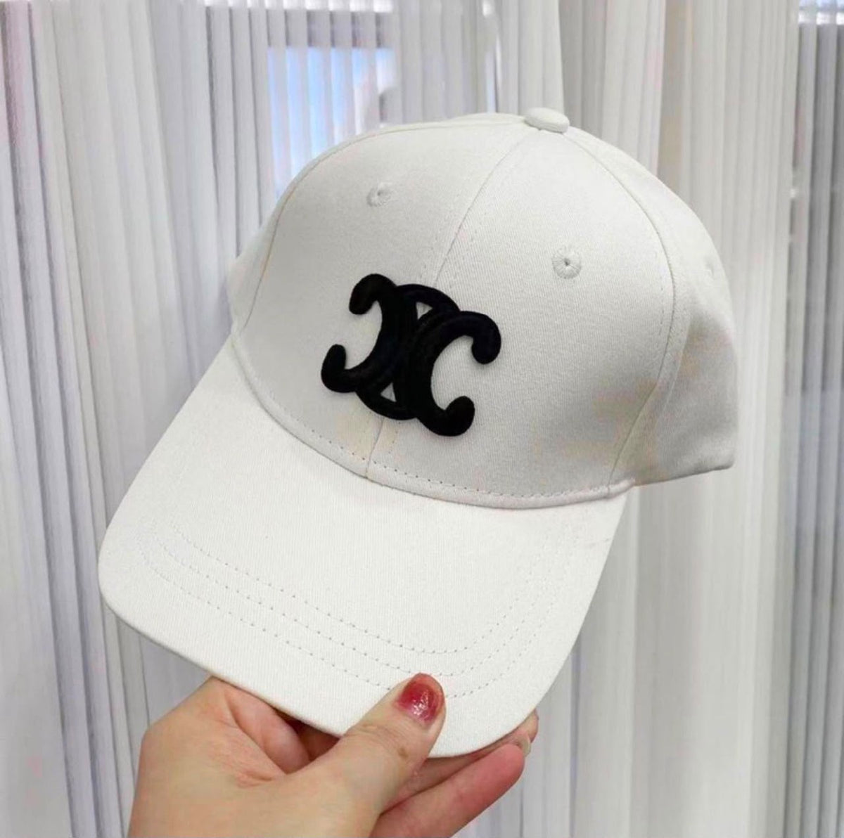 Celine Emblem Cap - White