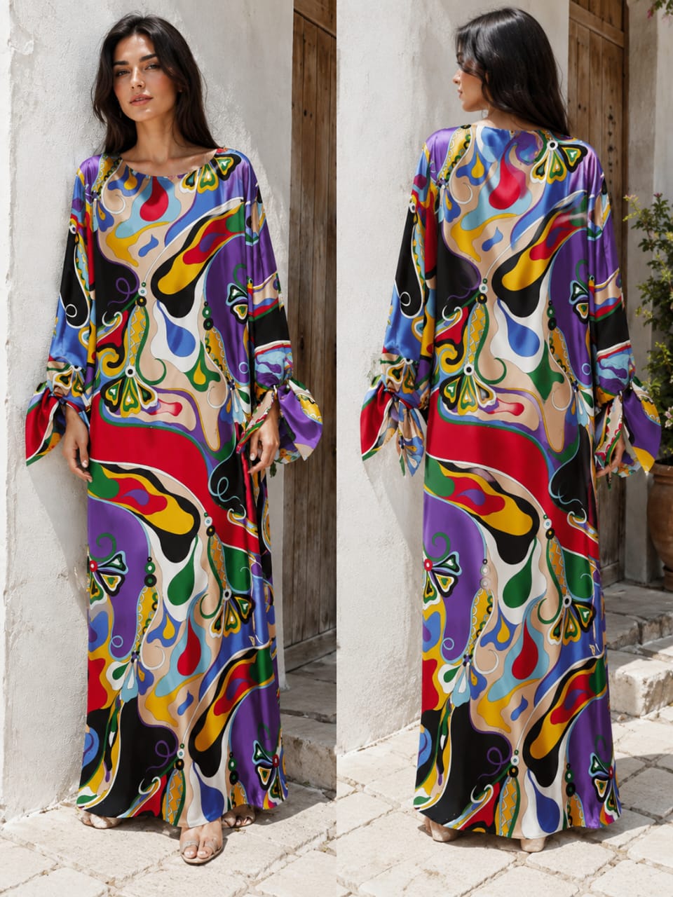 Emilio Pucci Bell-Sleeve Dress - Multi