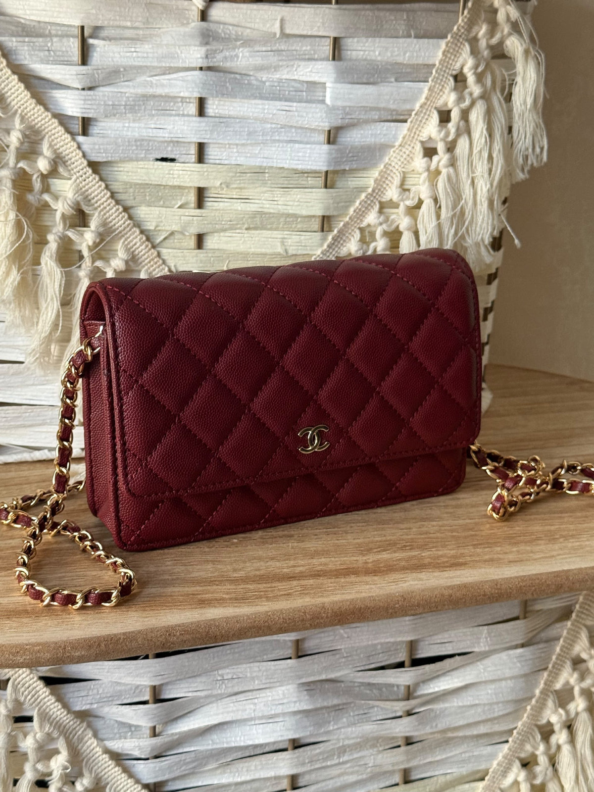 Hermès Slim Quilted Shoulder Bag - Burgundy