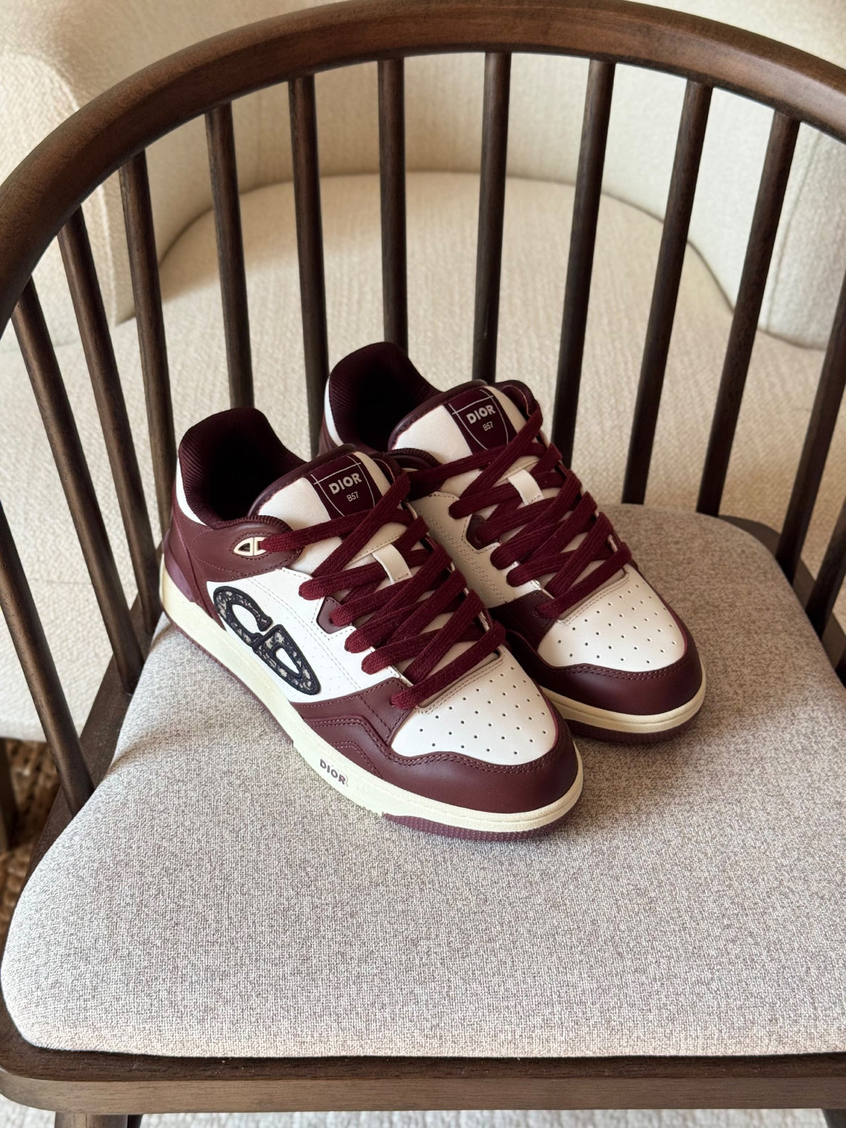 Dior Panelled Low-Top Sneakers - Burgundy & White, Grey & White, Black & White, Grey, White, Burgundy, Black