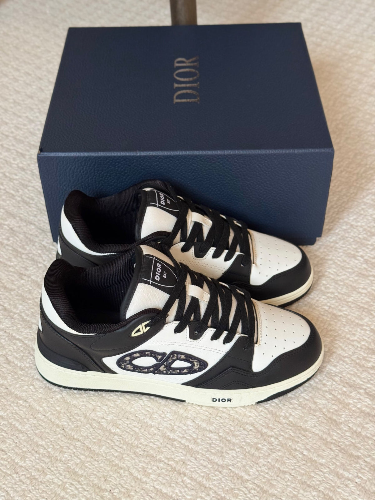Dior Panelled Low-Top Sneakers - Burgundy & White, Grey & White, Black & White, Grey, White, Burgundy, Black