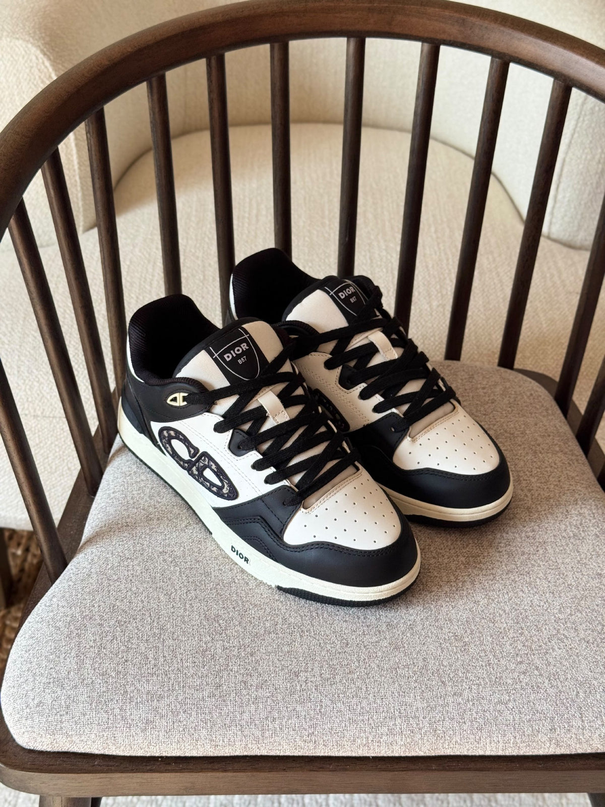 Dior Panelled Low-Top Sneakers - Burgundy & White, Grey & White, Black & White, Grey, White, Burgundy, Black