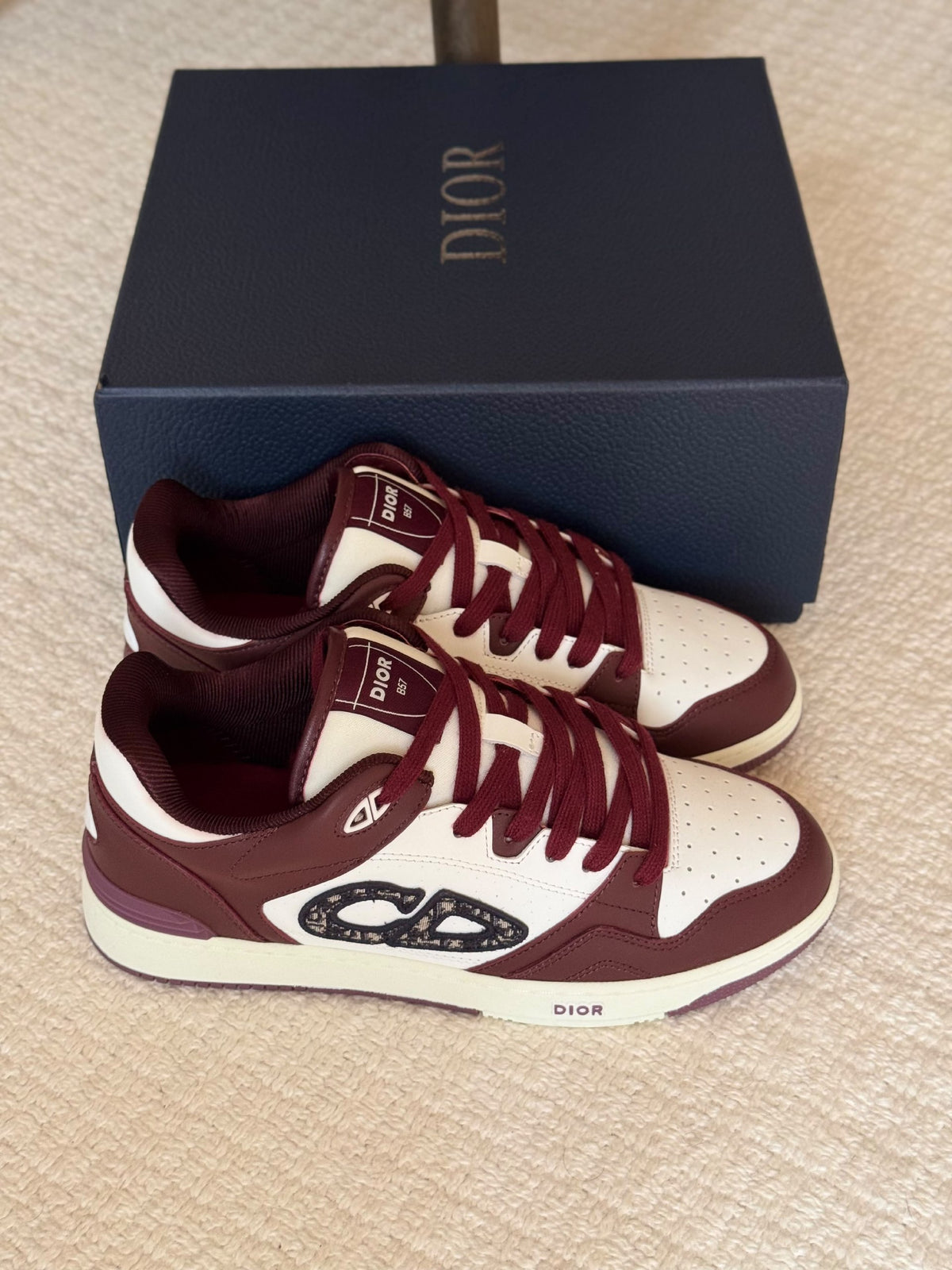 Dior Panelled Low-Top Sneakers - Burgundy & White, Grey & White, Black & White, Grey, White, Burgundy, Black
