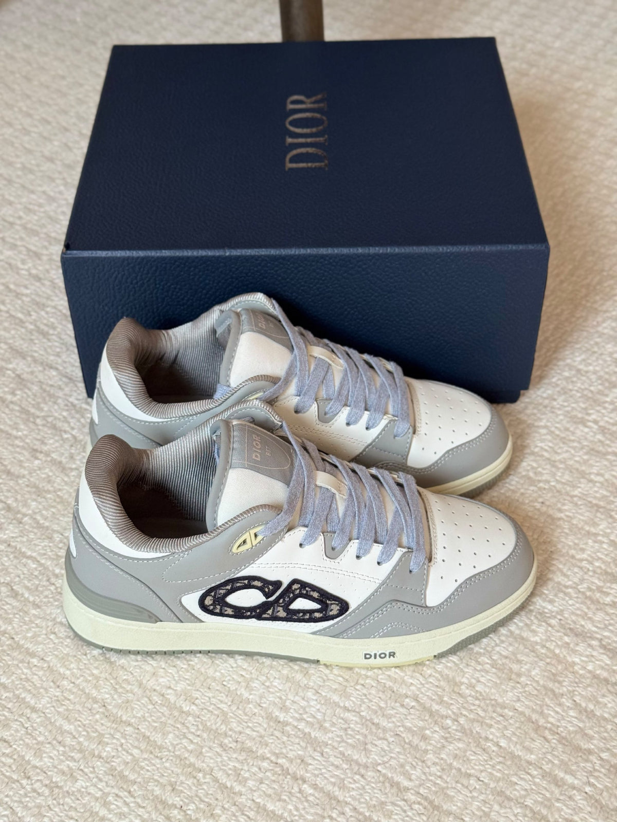 Dior Panelled Low-Top Sneakers - Burgundy & White, Grey & White, Black & White, Grey, White, Burgundy, Black