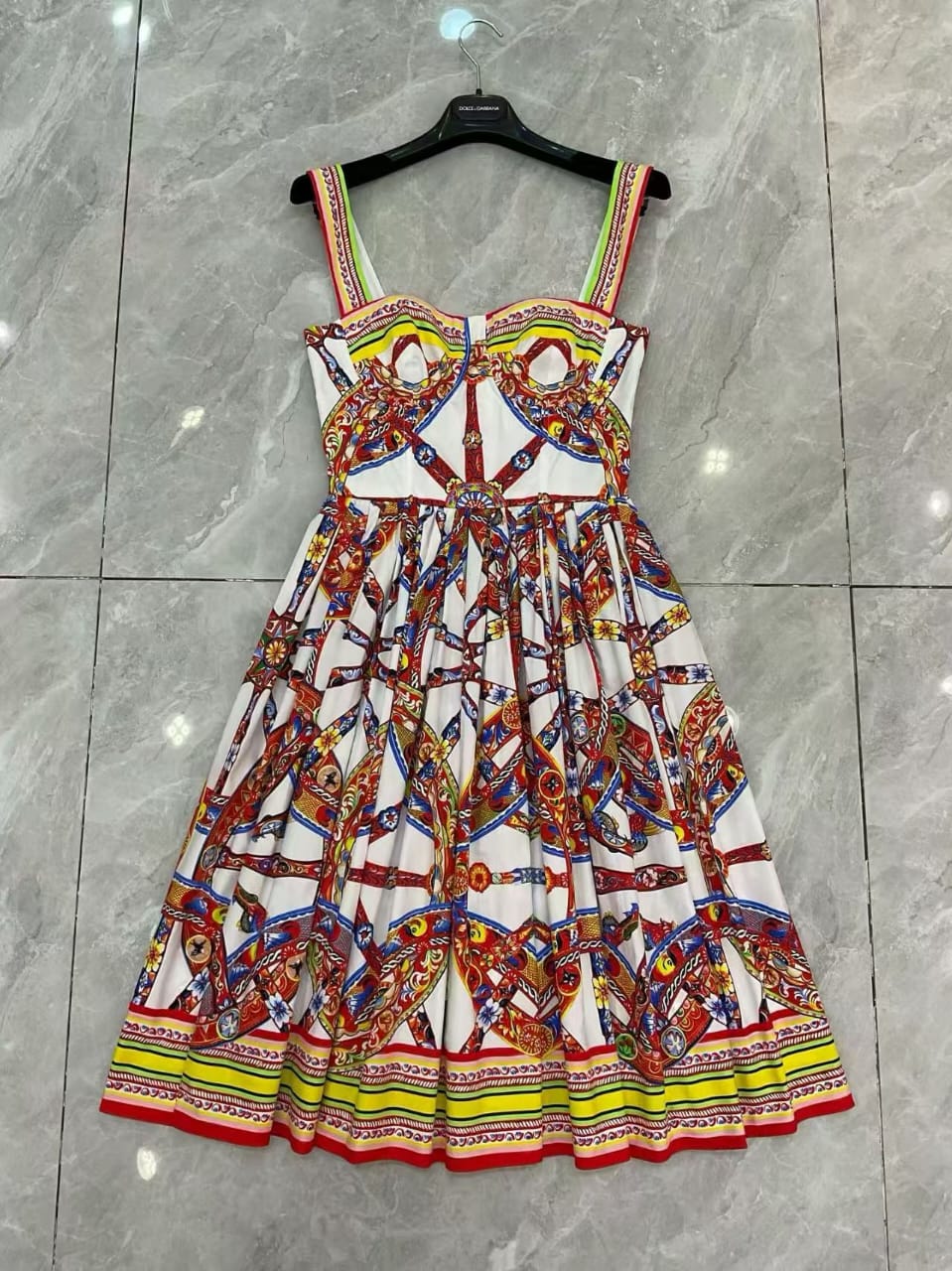 Dolce & Gabbana Baroque Print Dress - White