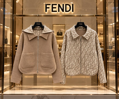 Fendi Jacket - Beige, Beige Monogram