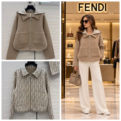 Fendi Jacket - Beige, Beige Monogram