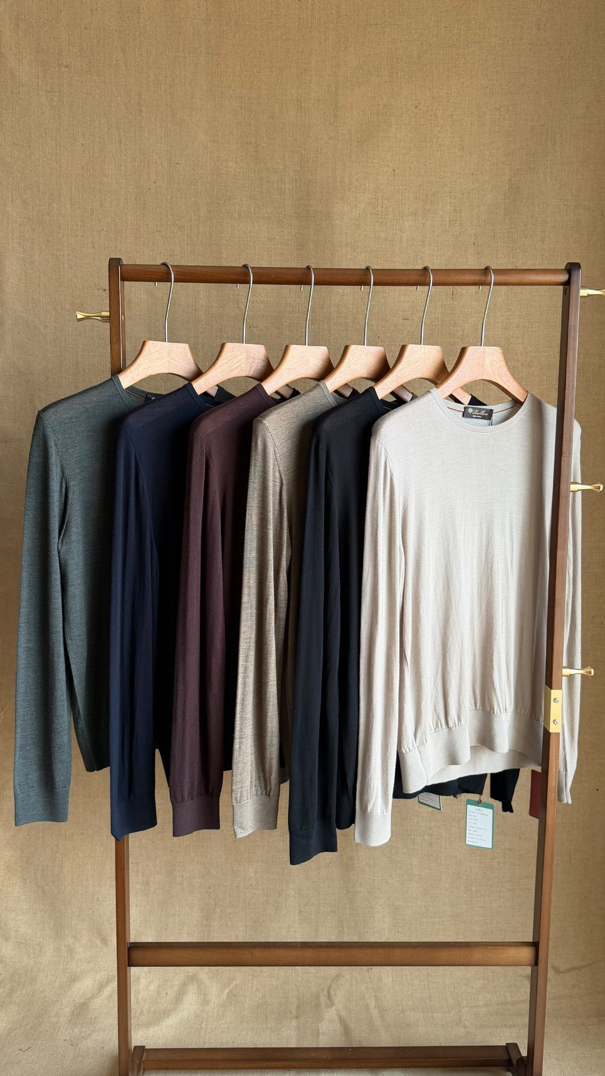 Loro Piana Crew-Neck Sweater - White, Burgundy, Dark Grey, Navy, Black, Beige, Blue