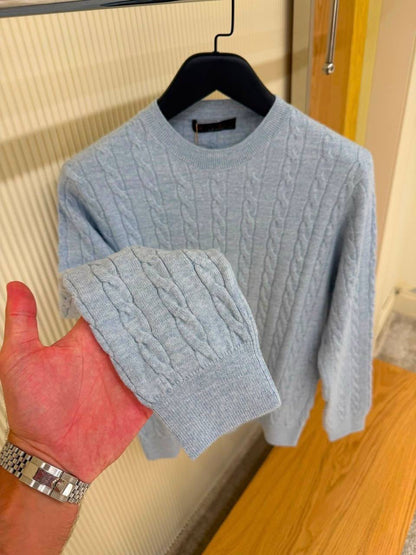 Loro Piana Cable-Knit Sweater - Light Blue