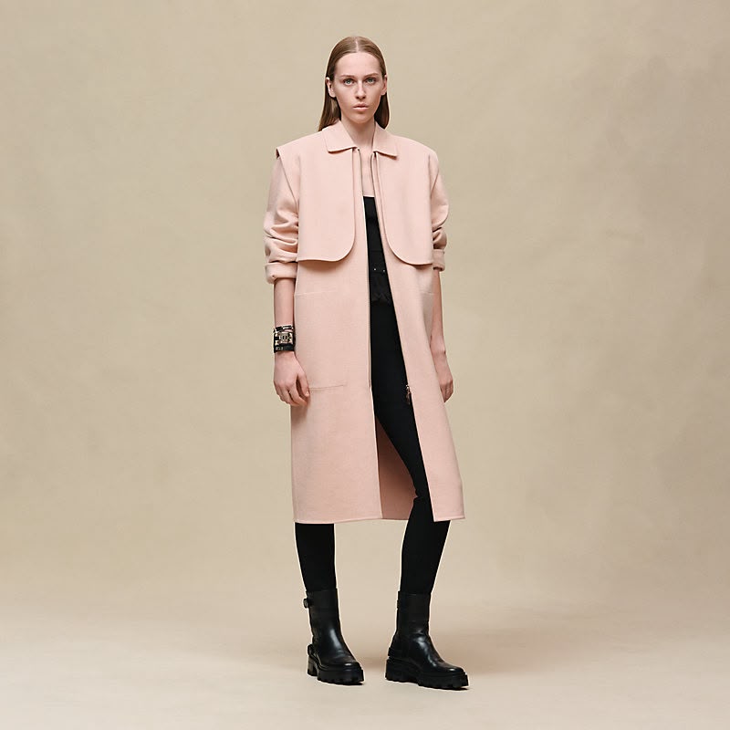 Hermès Cape-Panel Coat - Pink