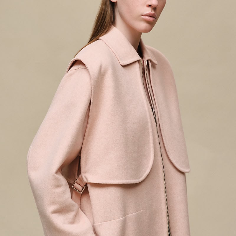 Hermès Cape-Panel Coat - Pink